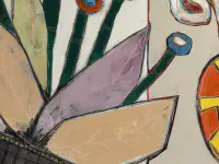 Bee and Pot, Acrylic and pastel on canvas, 36 x 48 in. (detail 3)