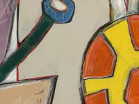 Bee and Pot, Acrylic and pastel on canvas, 36 x 48 in. (detail 4)