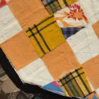 What She Made: Pinwheel 6, Fabric collage and acrylic on canvas, 30 × 30 in. (detail 1)